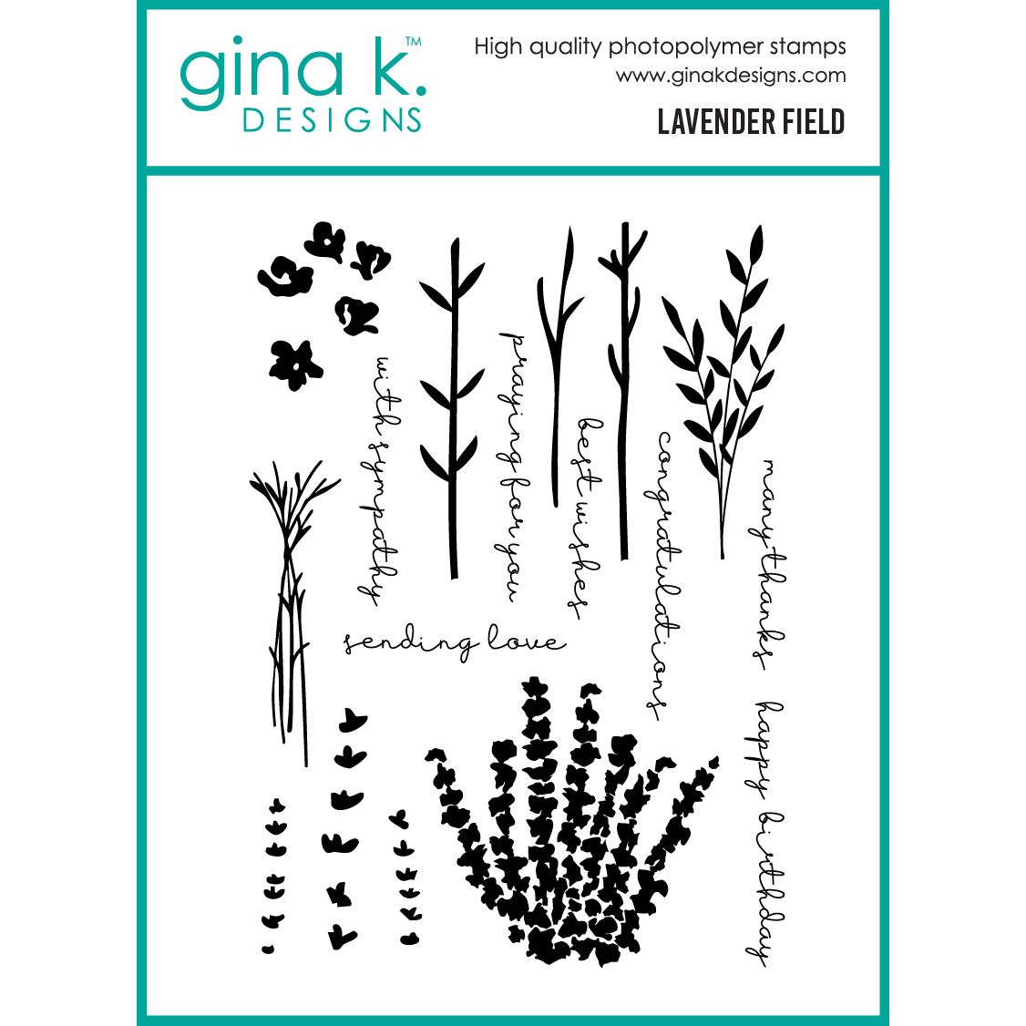 Gina K Designs Lavender Field Stamps bs91