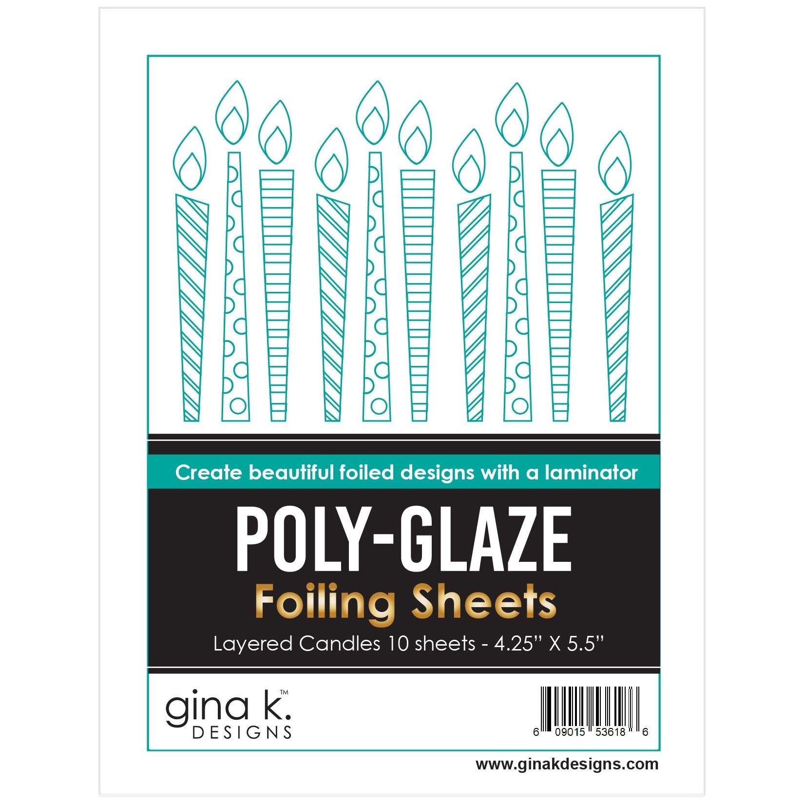 Gina K Designs Layered Candles Poly-Glaze Foiling Sheets pgflc