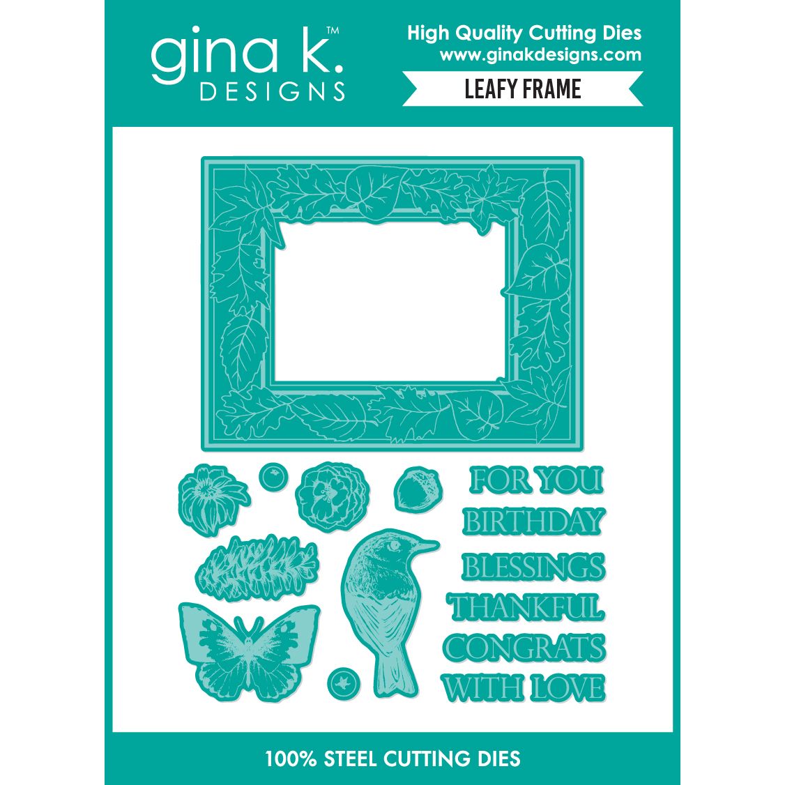Gina K Designs Leafy Frame Dies die0828