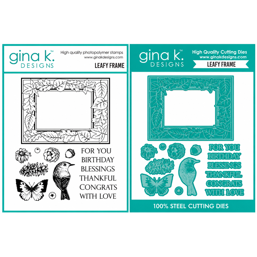 Gina K Designs Leafy Frame Stamps and Dies