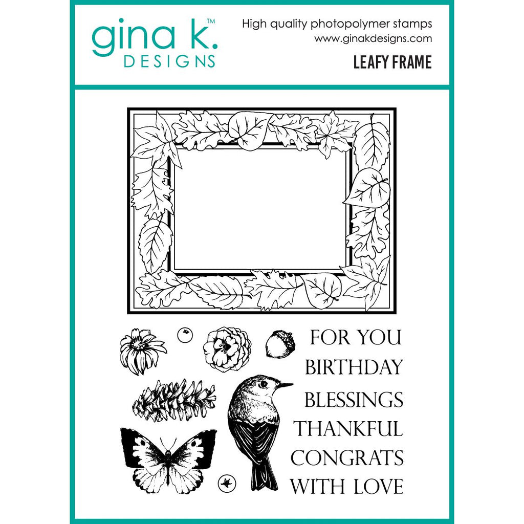 Gina K Designs Leafy Frame Stamps mm158