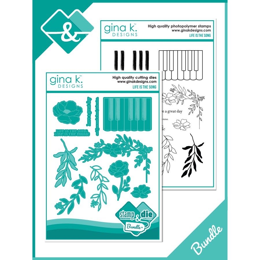 Gina K Designs Life is the Song Stamps and Dies Bundle lhdie0499