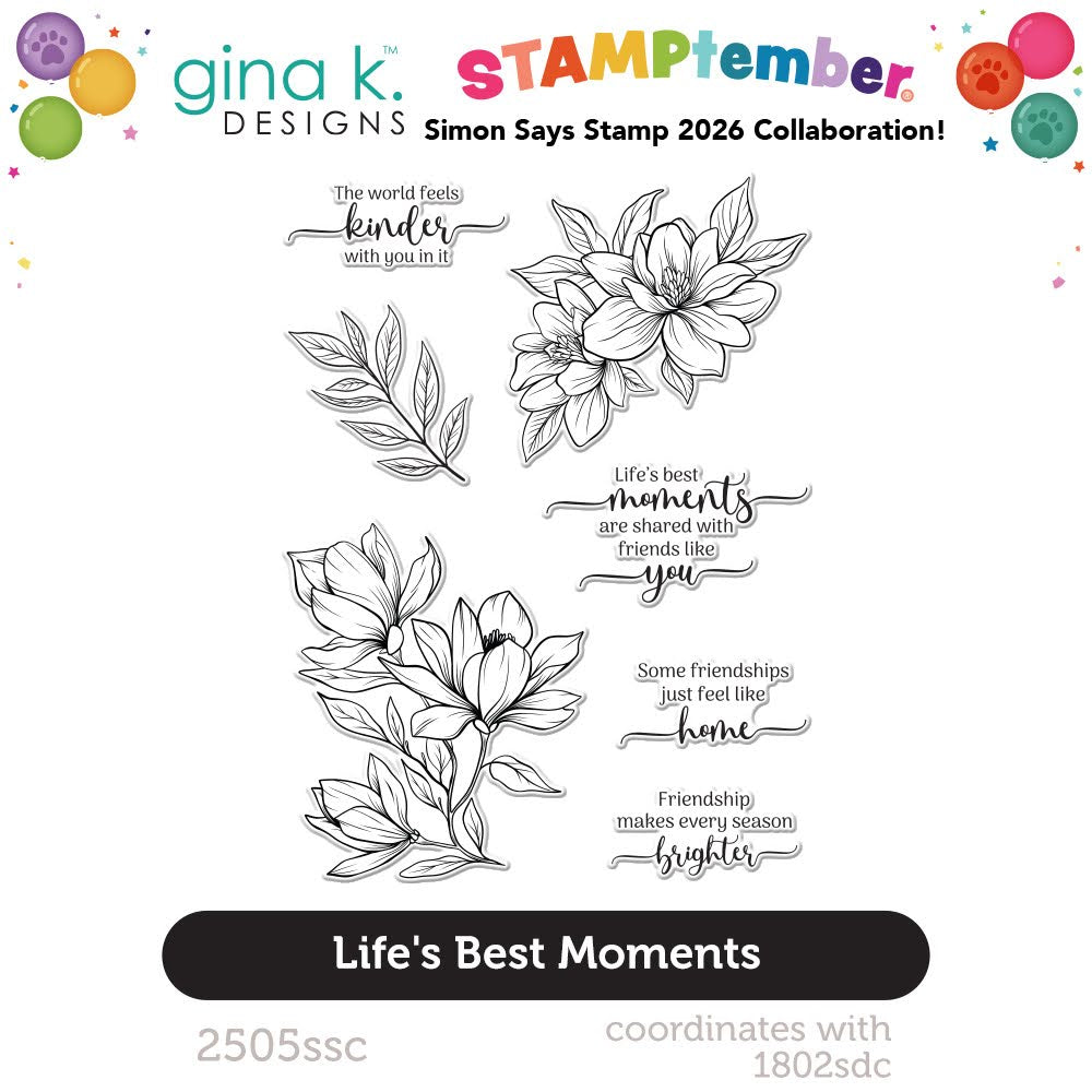 Gina K Designs Life’s Best Moments STAMPtember Exclusive Stamps 2505ssc