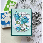 Gina K Designs Life’s Best Moments STAMPtember Exclusive Stamps 2505ssc Floral Friend Card Blue