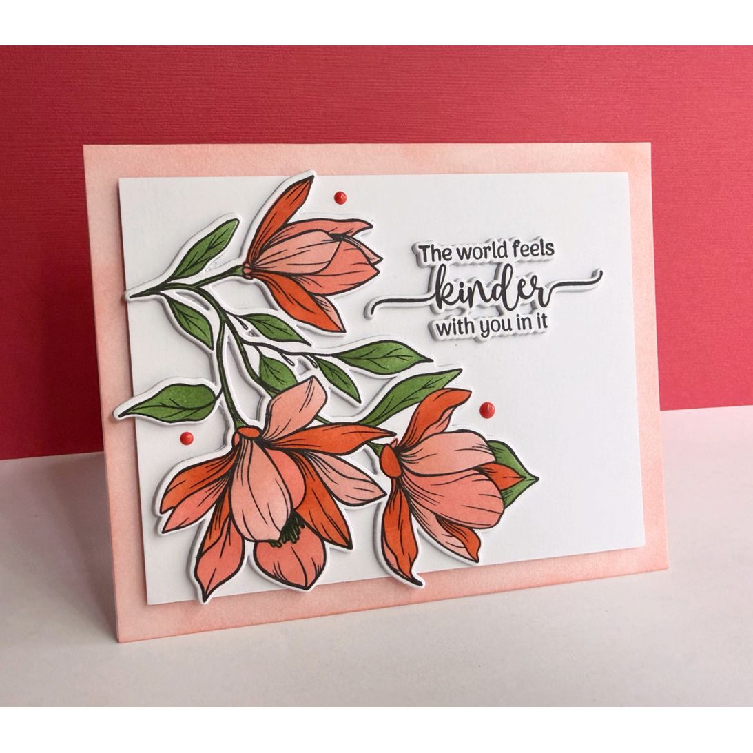 Gina K Designs Life’s Best Moments STAMPtember Exclusive Stamps 2505ssc Floral Friend Card Peach and Orange | color-code:ALT04