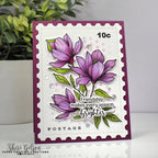 Gina K Designs Life’s Best Moments STAMPtember Exclusive Stamps 2505ssc Floral Friend Card Plum and White