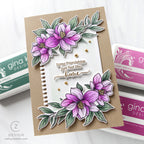 Gina K Designs Life’s Best Moments STAMPtember Exclusive Stamps 2505ssc Floral Friend Card Purple
