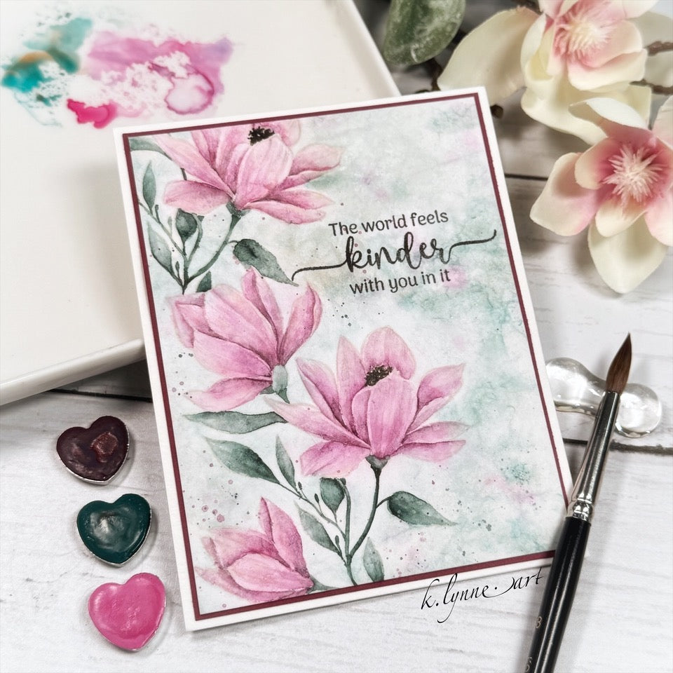 Gina K Designs Life’s Best Moments STAMPtember Exclusive Stamps 2505ssc Floral Friend Card Soft No-line Coloring