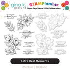 Gina K Designs Life’s Best Moments STAMPtember Exclusive Stamps And Dies