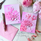 Gina K Designs Life’s Best Moments STAMPtember Exclusive Stamps And Dies Floral Friend Cards Pink