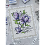 Gina K Designs Life’s Best Moments STAMPtember Exclusive Stamps Dies and Stencils Floral Friend Card Purple and Neutral