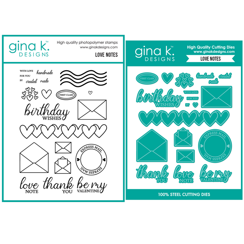 Gina K Designs Love Notes Stamps and Dies – Simon Says Stamp