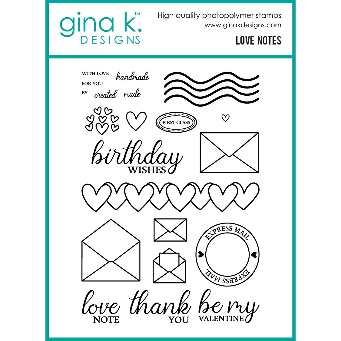 Gina K Designs Love Notes Stamps bs83