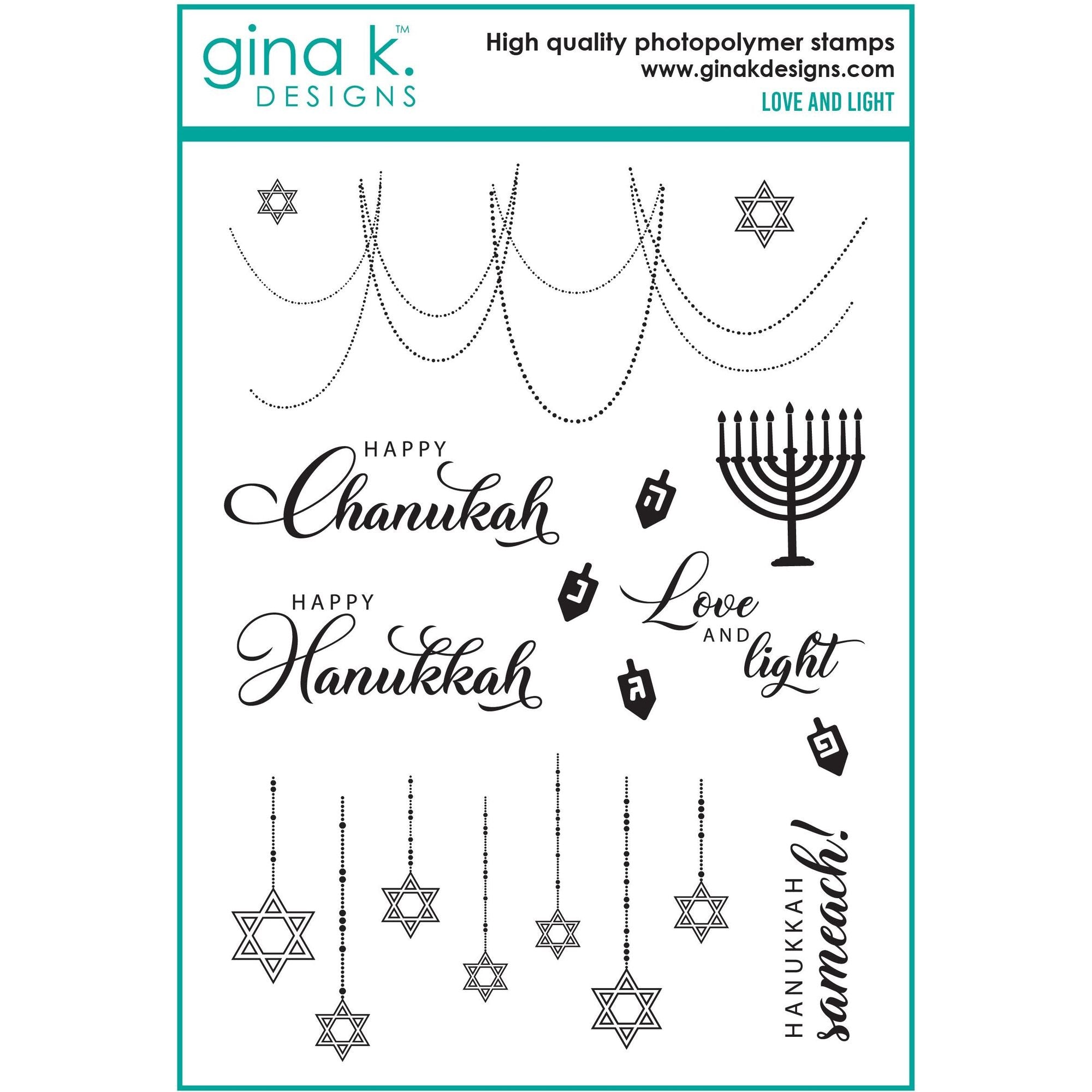 Gina K Designs Love and Light Stamps and Dies Bundle gkdie0464 STAMPS ONLY