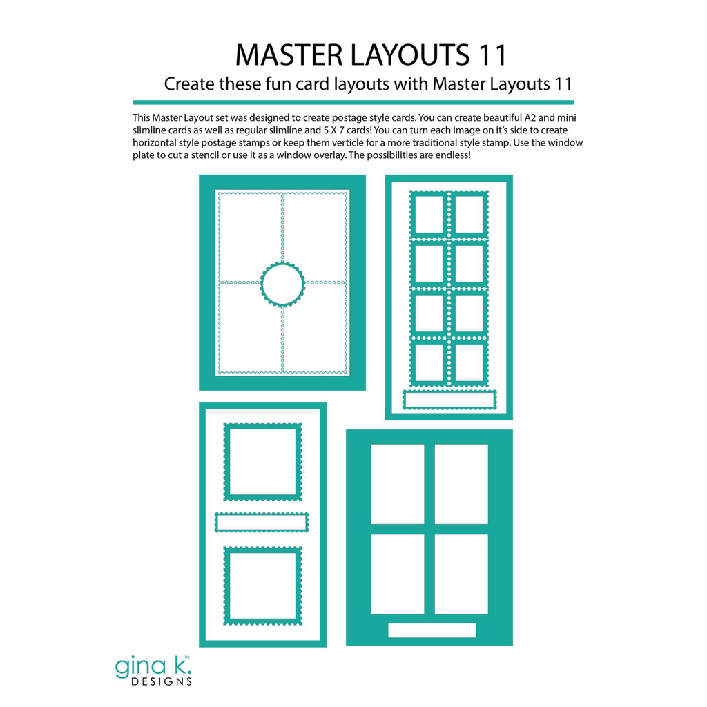 Gina K Designs MASTER LAYOUTS 11 Dies die0272 additional information