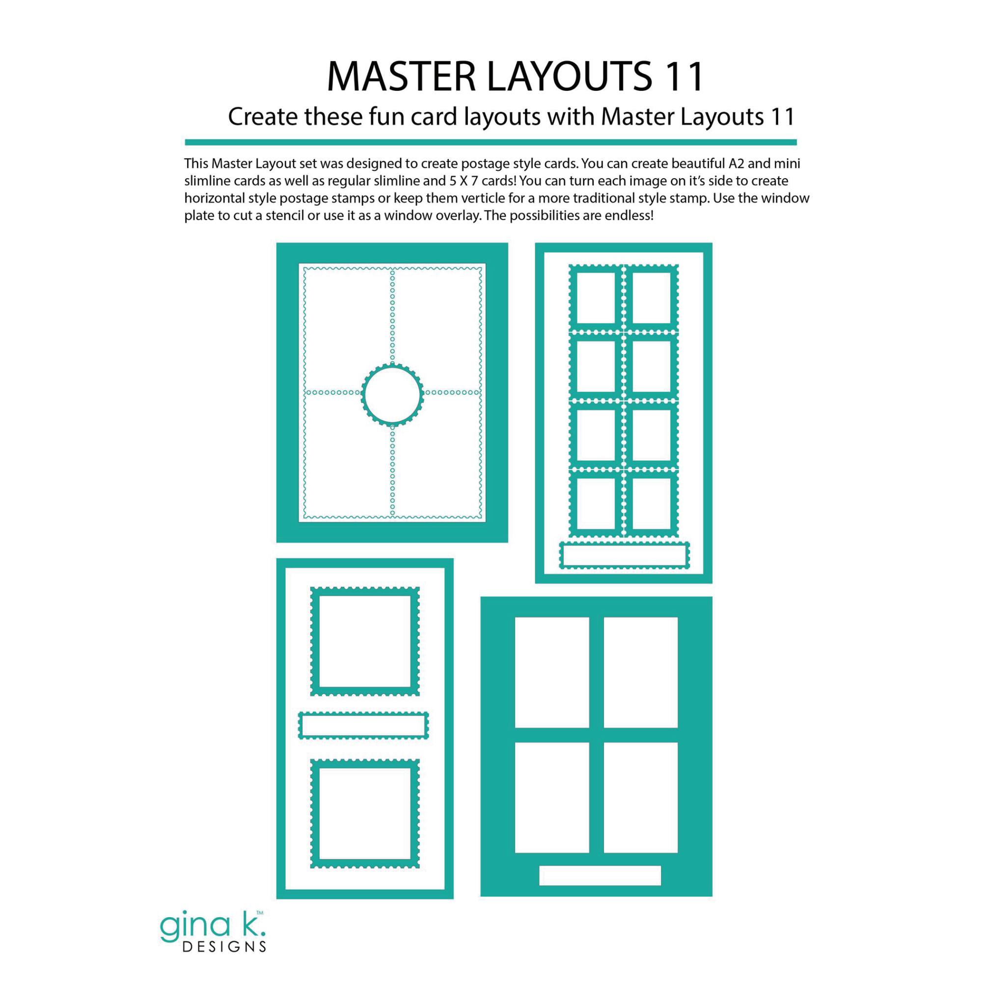 Gina K Designs MASTER LAYOUTS 11 Dies die0272 additional information