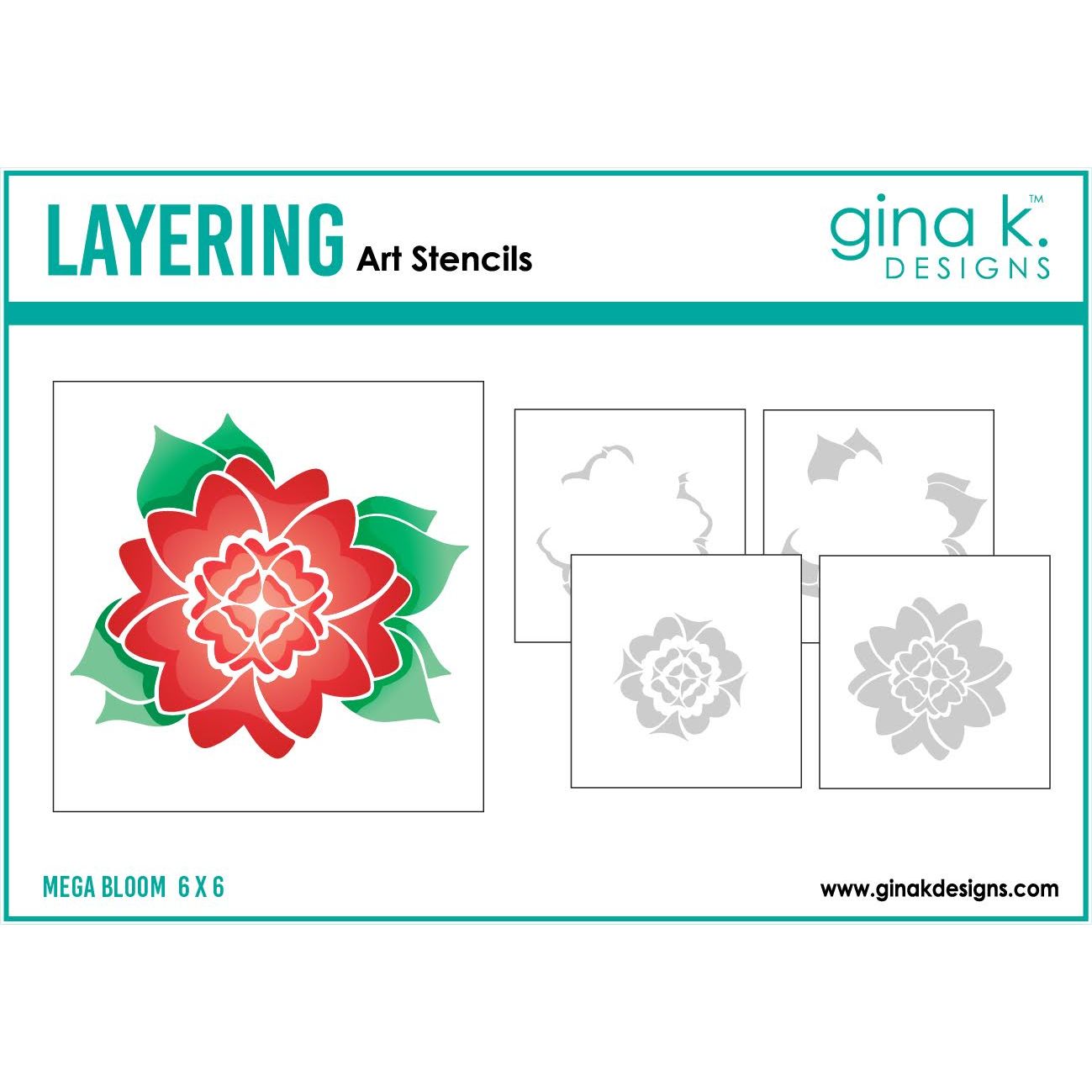 Gina K Designs Mega Bloom Layering Stencils gkdst103