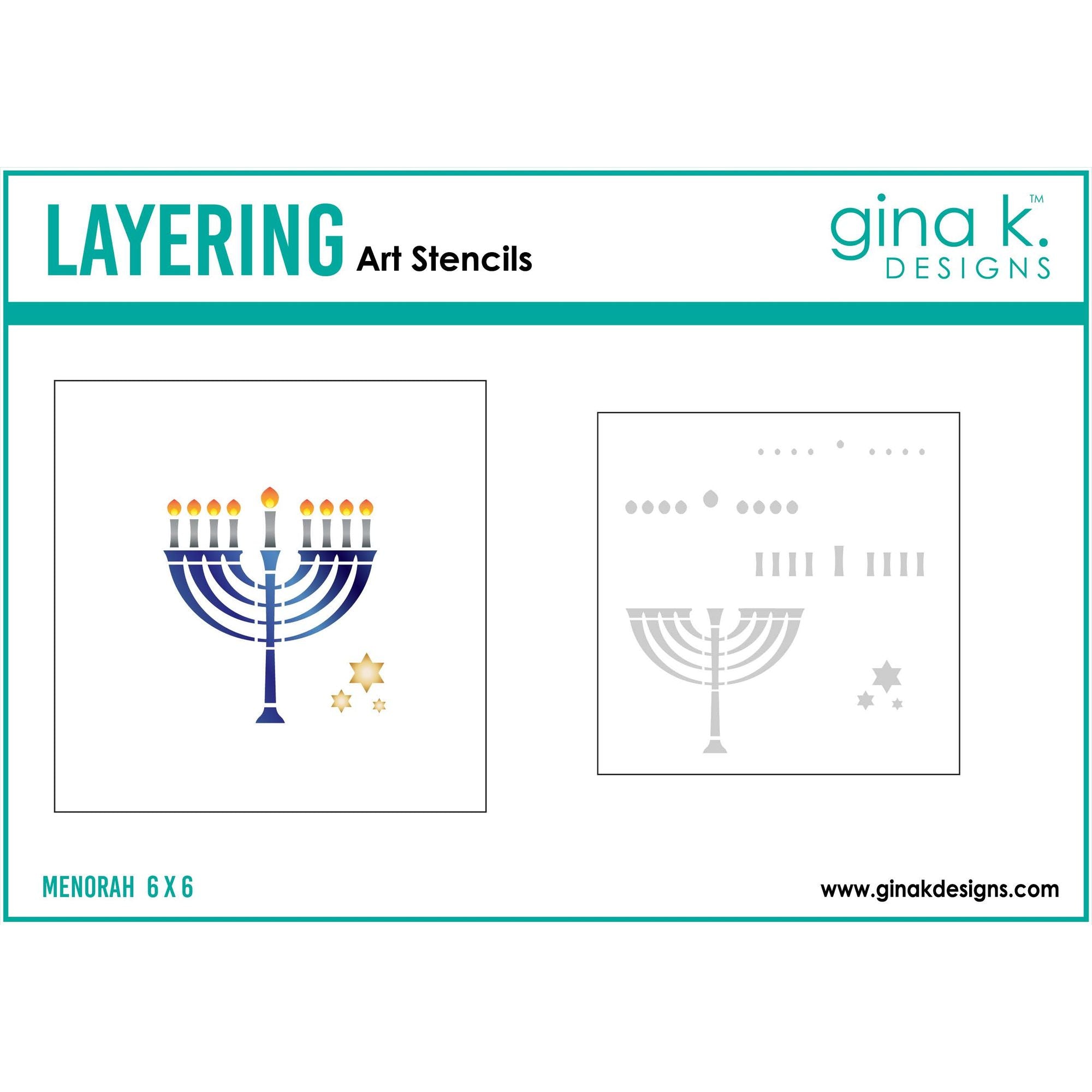Gina K Designs Menorah Stencil gkdst87