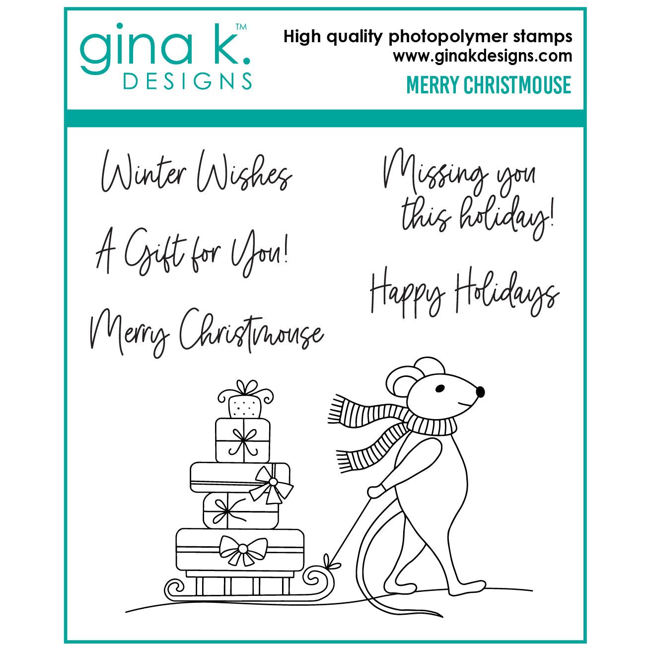 Gina K Designs Merry Christmouse Stamps gkd266