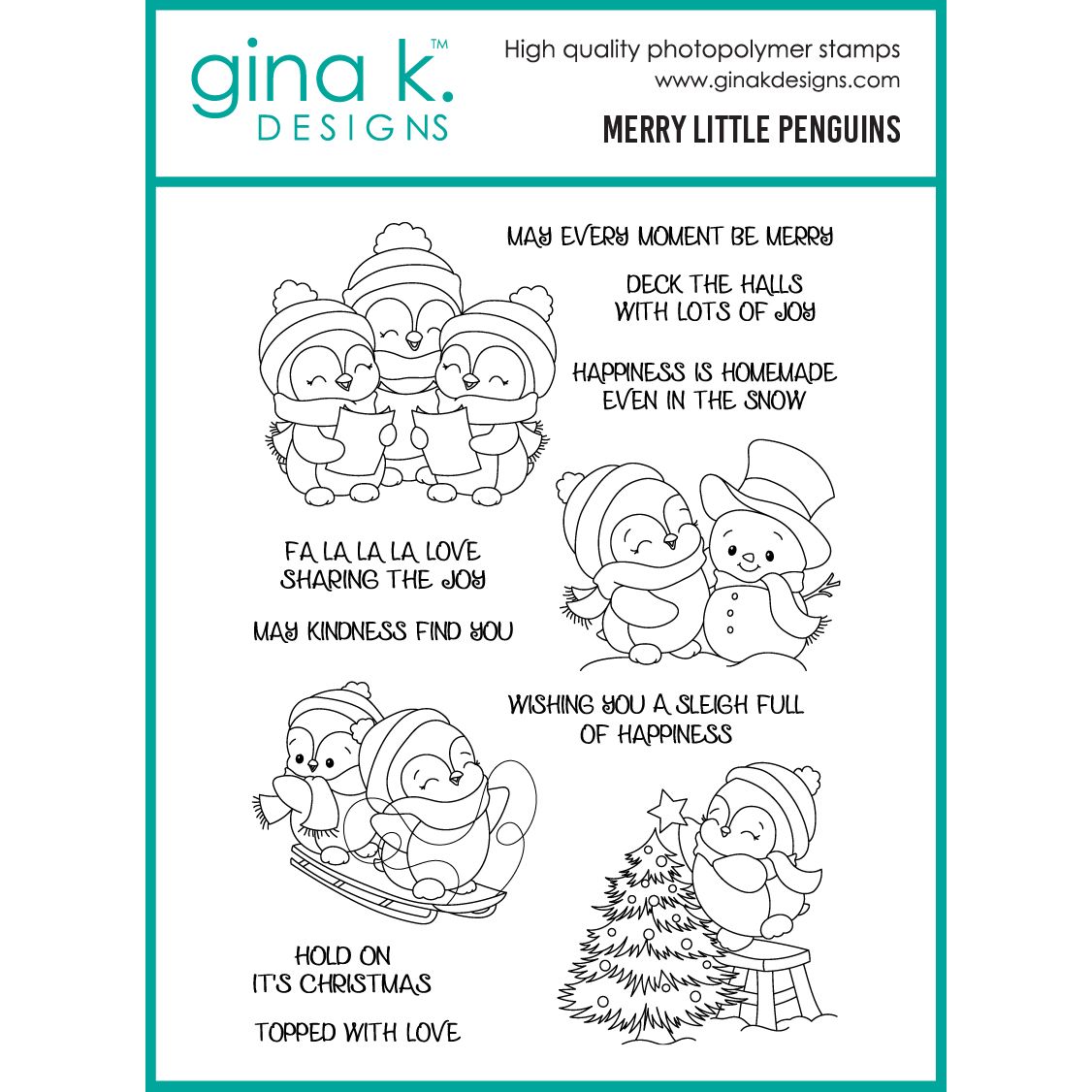 Gina K Designs Merry Little Penguins Stamps dg26