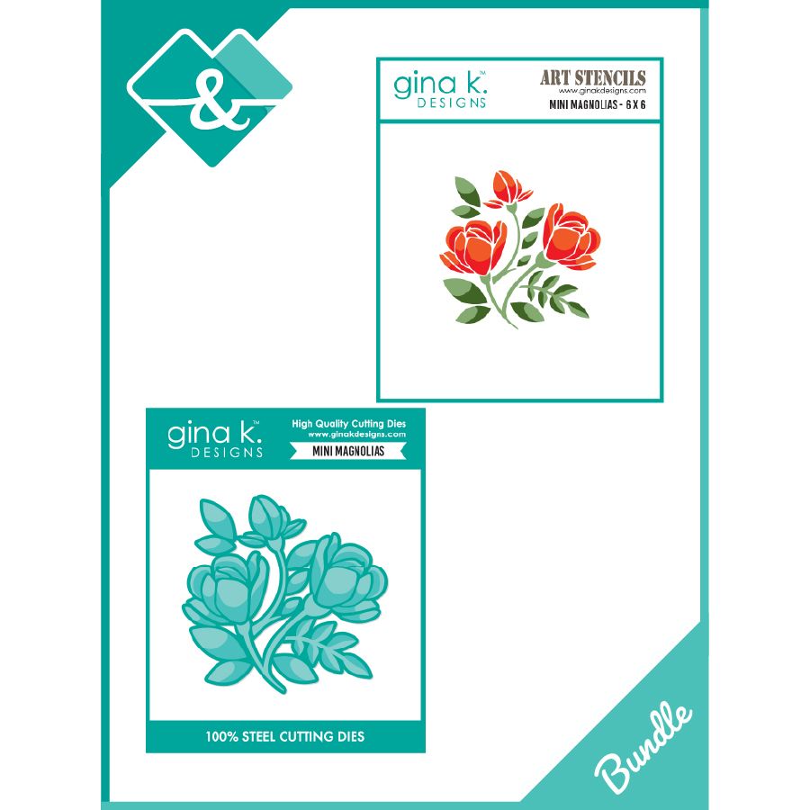 Gina K Designs Mini Magnolia Stencil and Die Bundle akdie0749