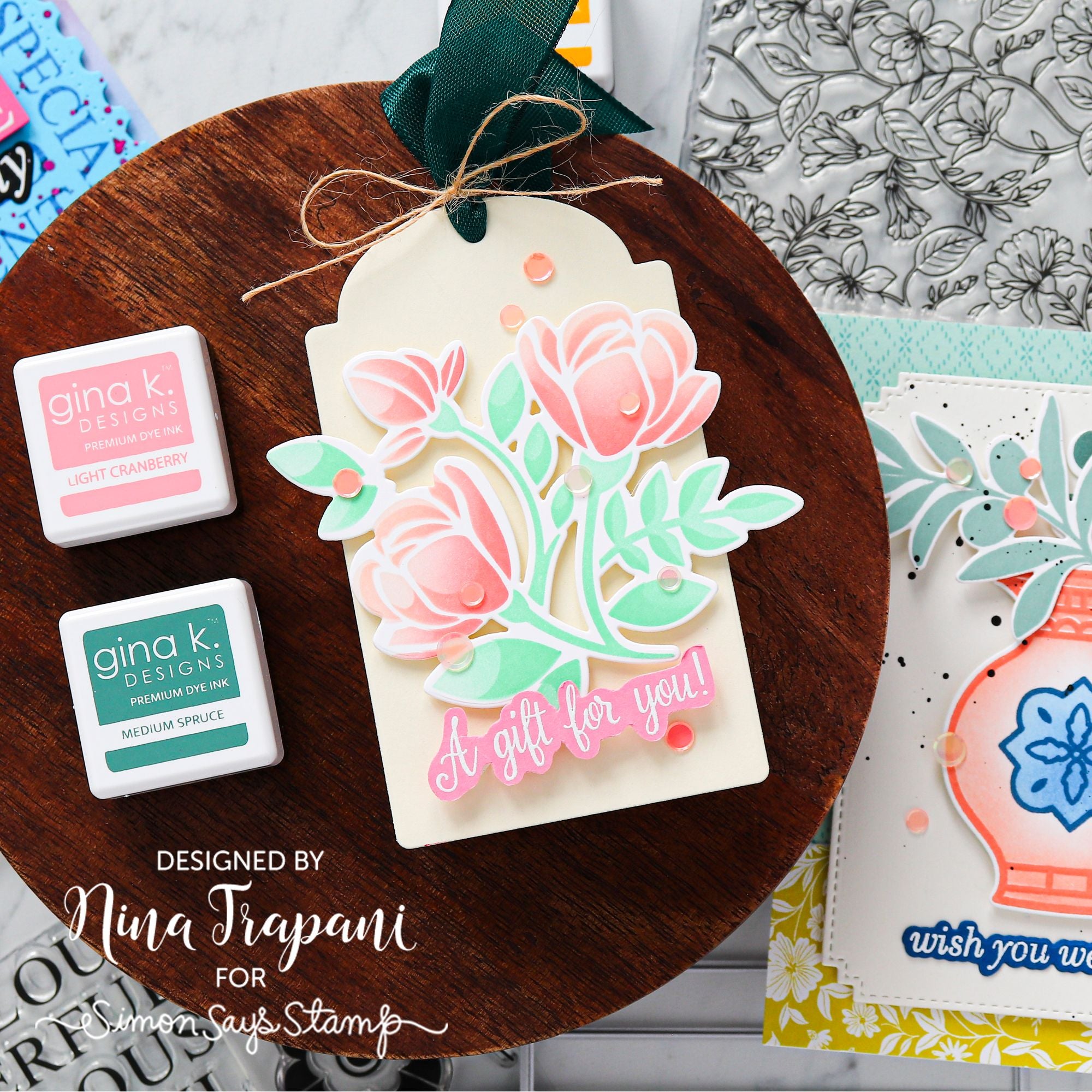 Gina K Designs Mini Magnolia Stencil and Die Bundle akdie0749 a gif for you tag