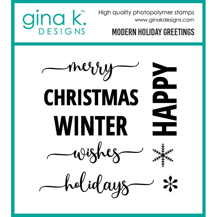 Gina K Designs Modern Holiday Greetings Stamps gkd370
