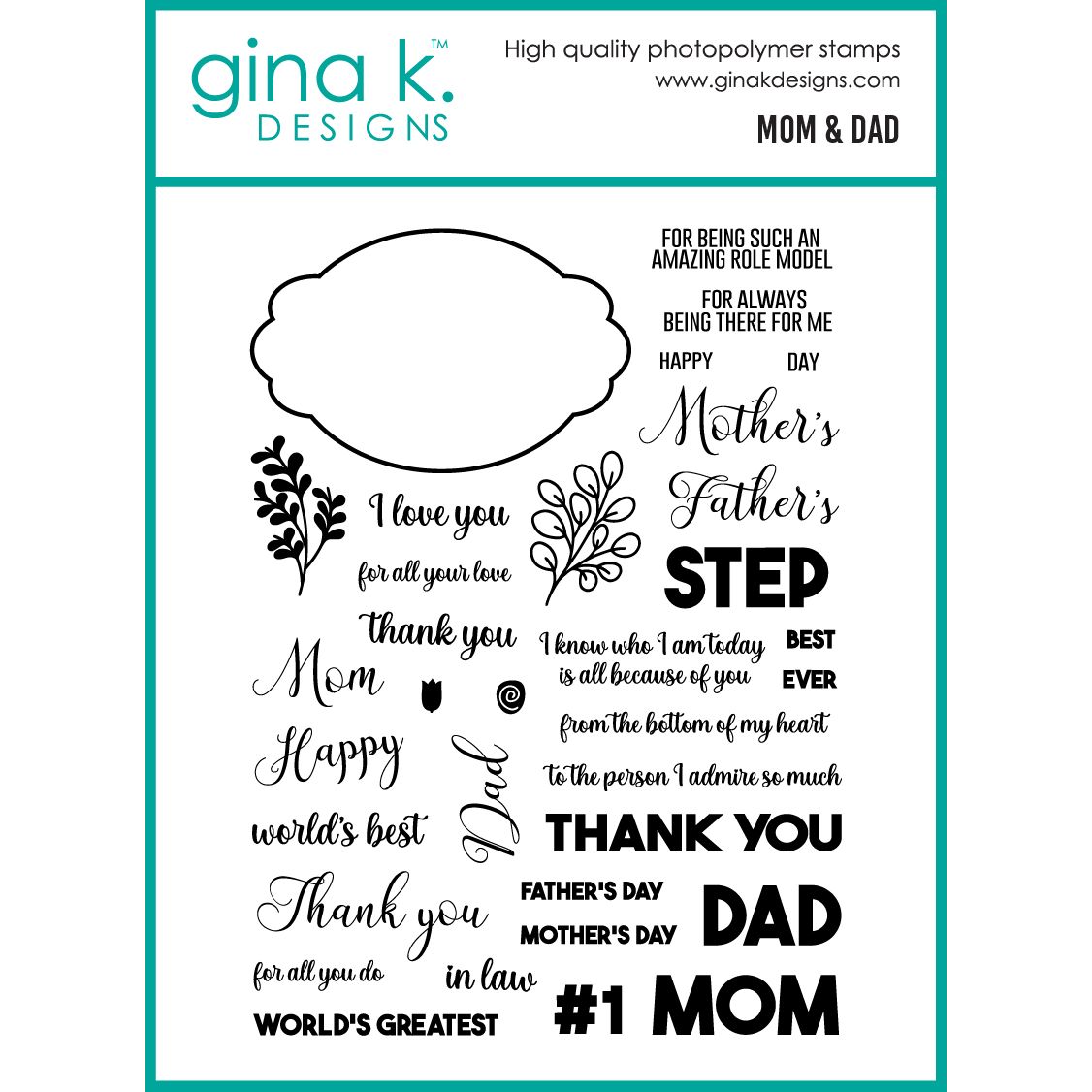 Gina K Designs Mom and Dad Stamps bs85