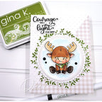 Gina K Designs Moose Tracks Courage will light the way with sitting moose card