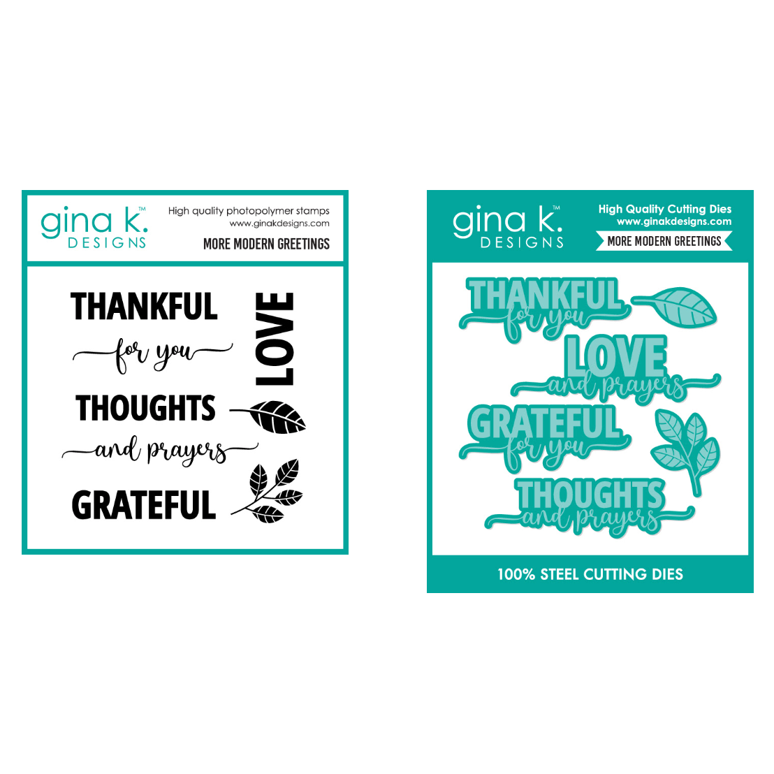 Gina K Designs More Modern Greetings Stamps and Dies