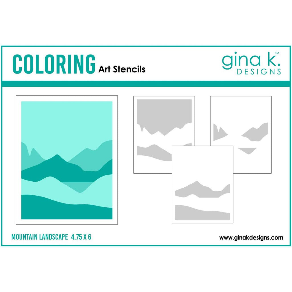 Gina K Designs Mountain Landscape Coloring Stencils gkdst132