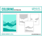 Gina K Designs Mountain Landscape Coloring Stencils gkdst132