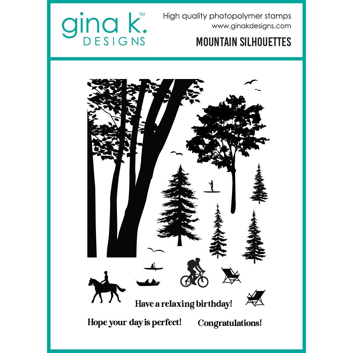 Gina K Designs Mountain Silhouettes Stamps gkd366