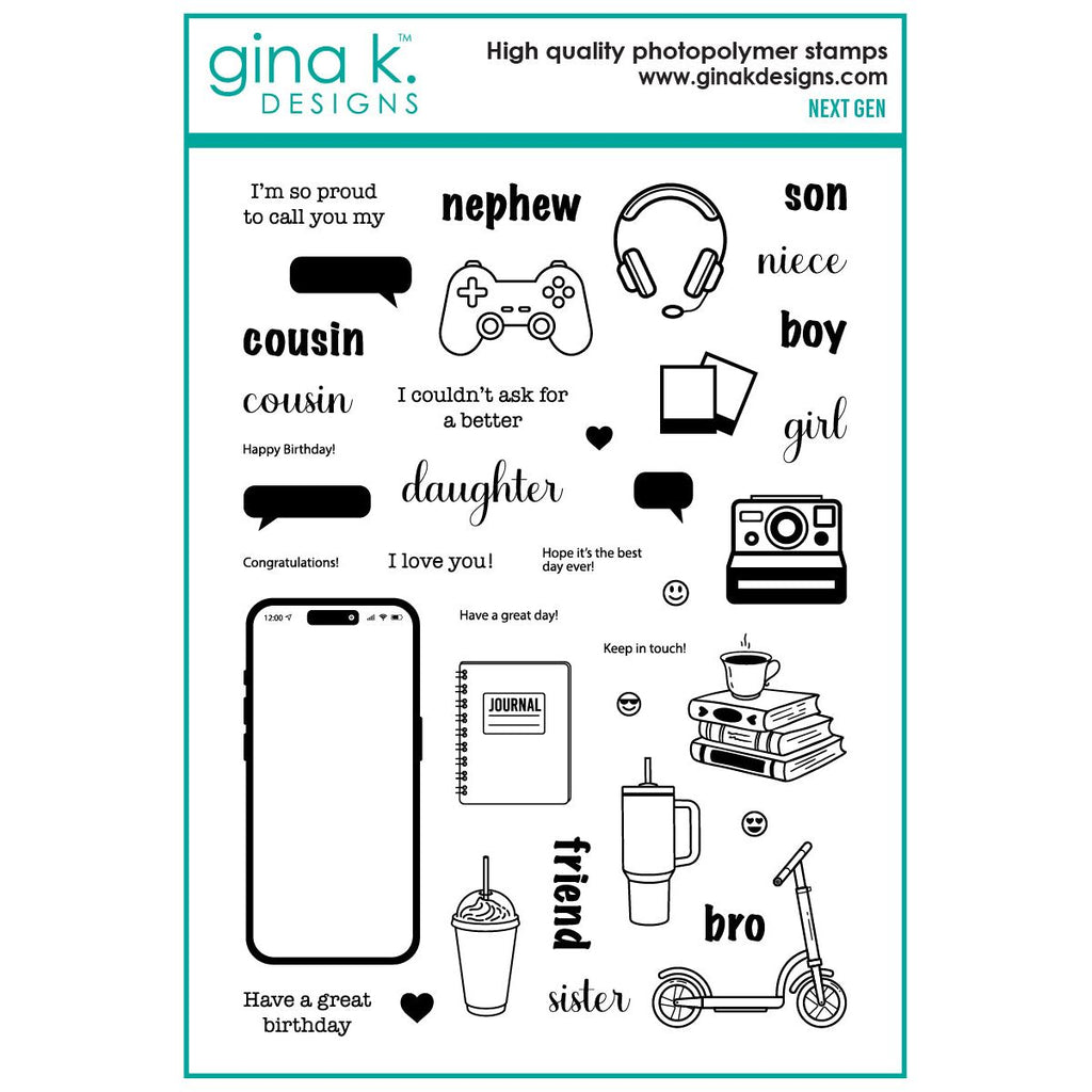 Gina K Designs Next Gen Stamps and Dies gkdie0550 stamps only