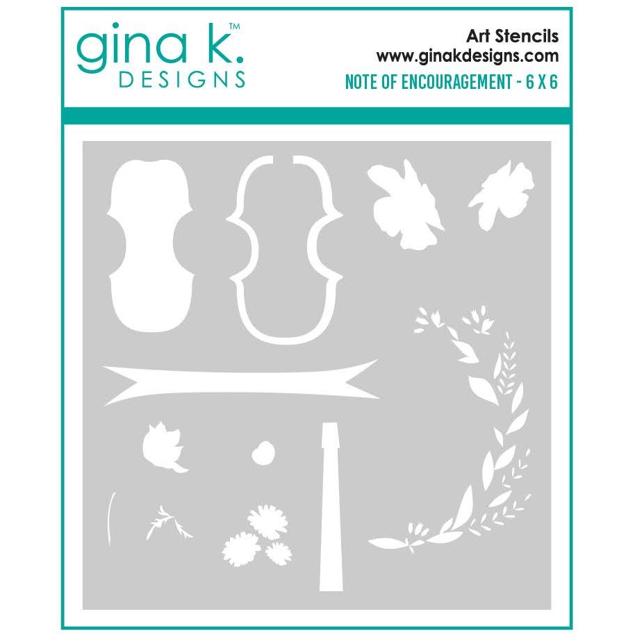 Gina K Designs Note of Encouragement Stencil gkdst107