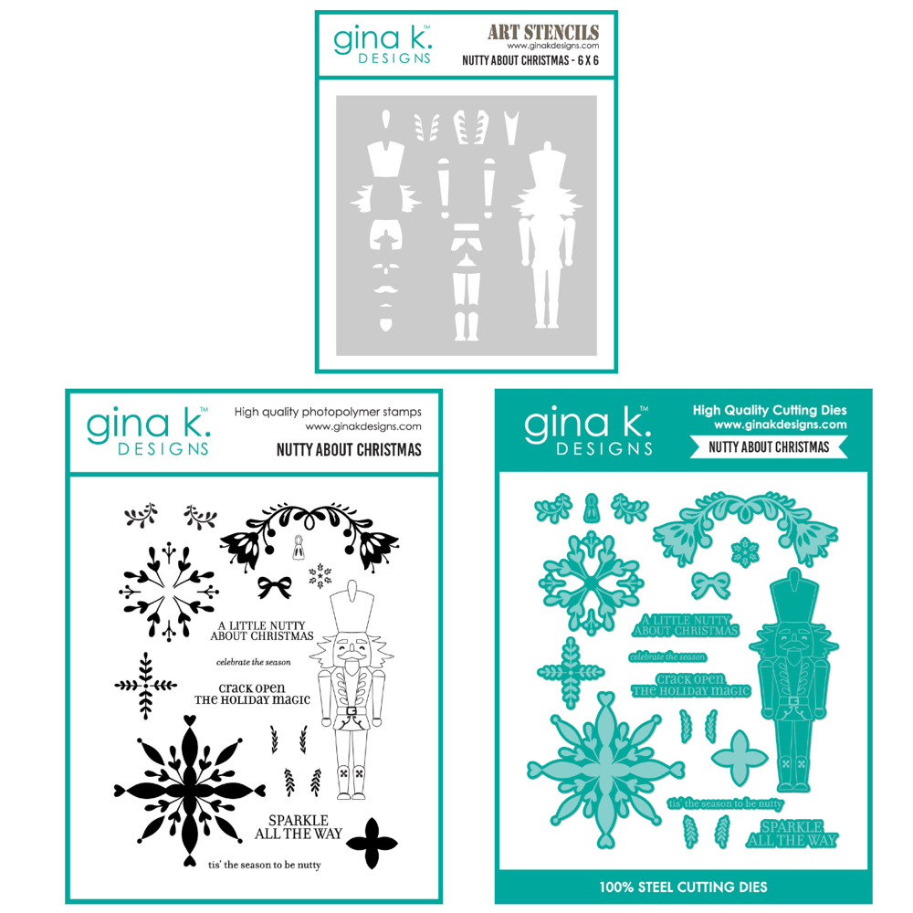 Gina K Designs Nutty About Christmas Stamps Dies and Stencil