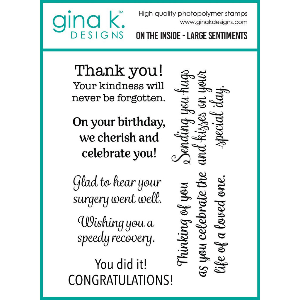 Gina K Designs On the Inside Large Sentiments Stamps dw47
