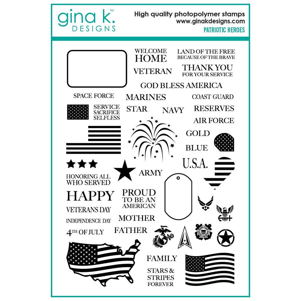 Gina K Designs Patriotic Heroes Stamps bs76