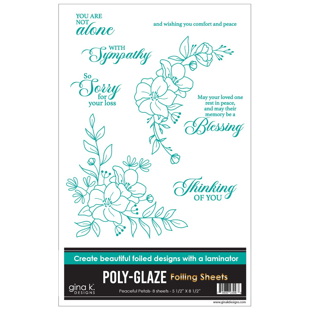 Gina K Designs Peaceful Petals Poly-Glaze Foiling Sheets pgf53
