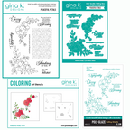 Gina K Designs Peaceful Petals Stamps Dies Stencils and Poly-Glaze