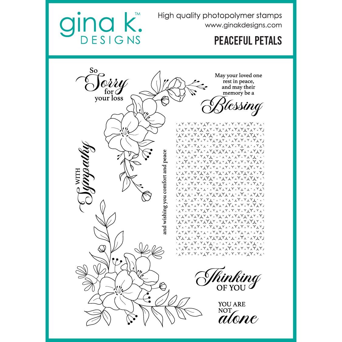 Gina K Designs Peaceful Petals Stamps gkd344