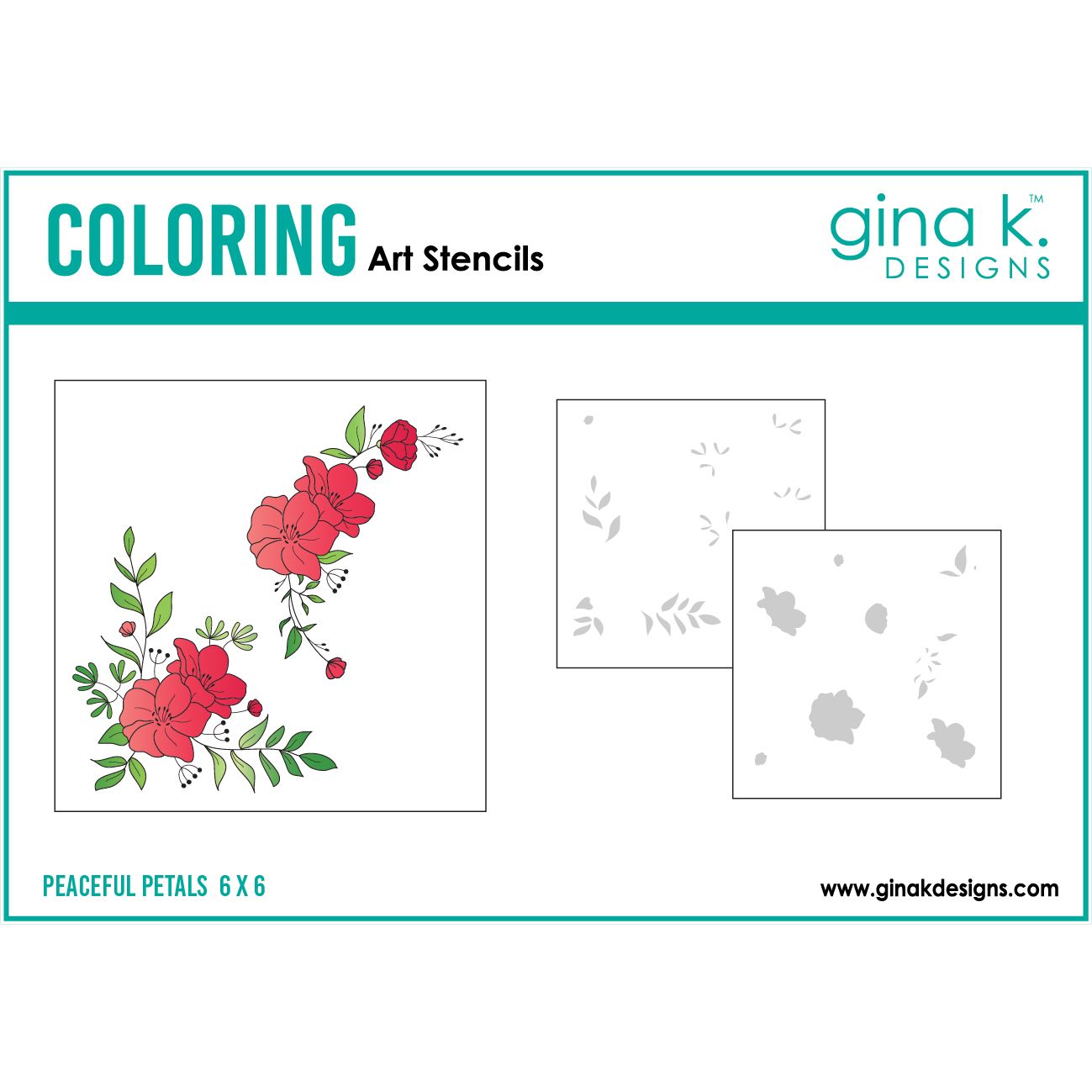 Gina K Designs Peaceful Petals Stencils gkdst124