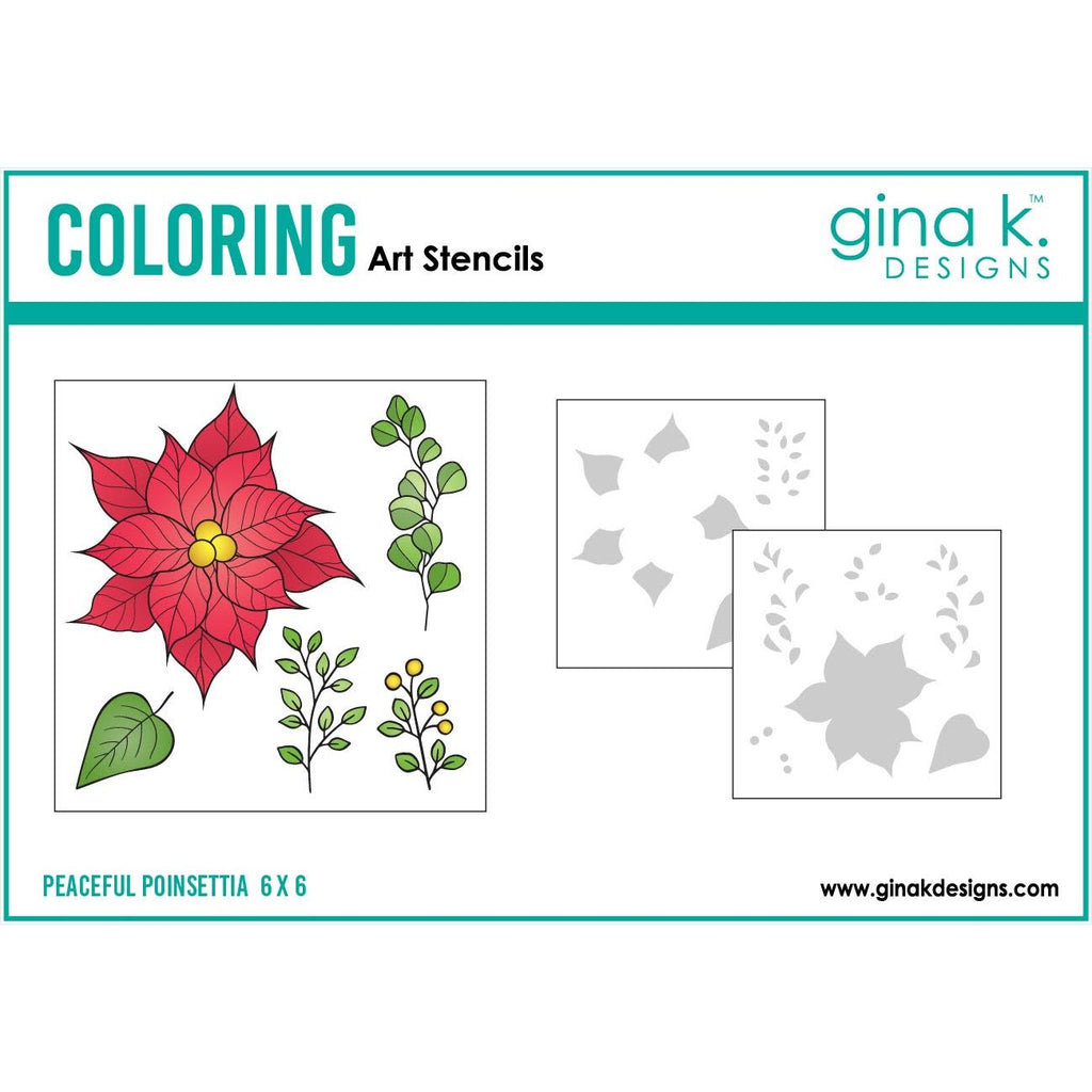 Gina K Designs Peaceful Poinsettia Layering Stencils gkdst116