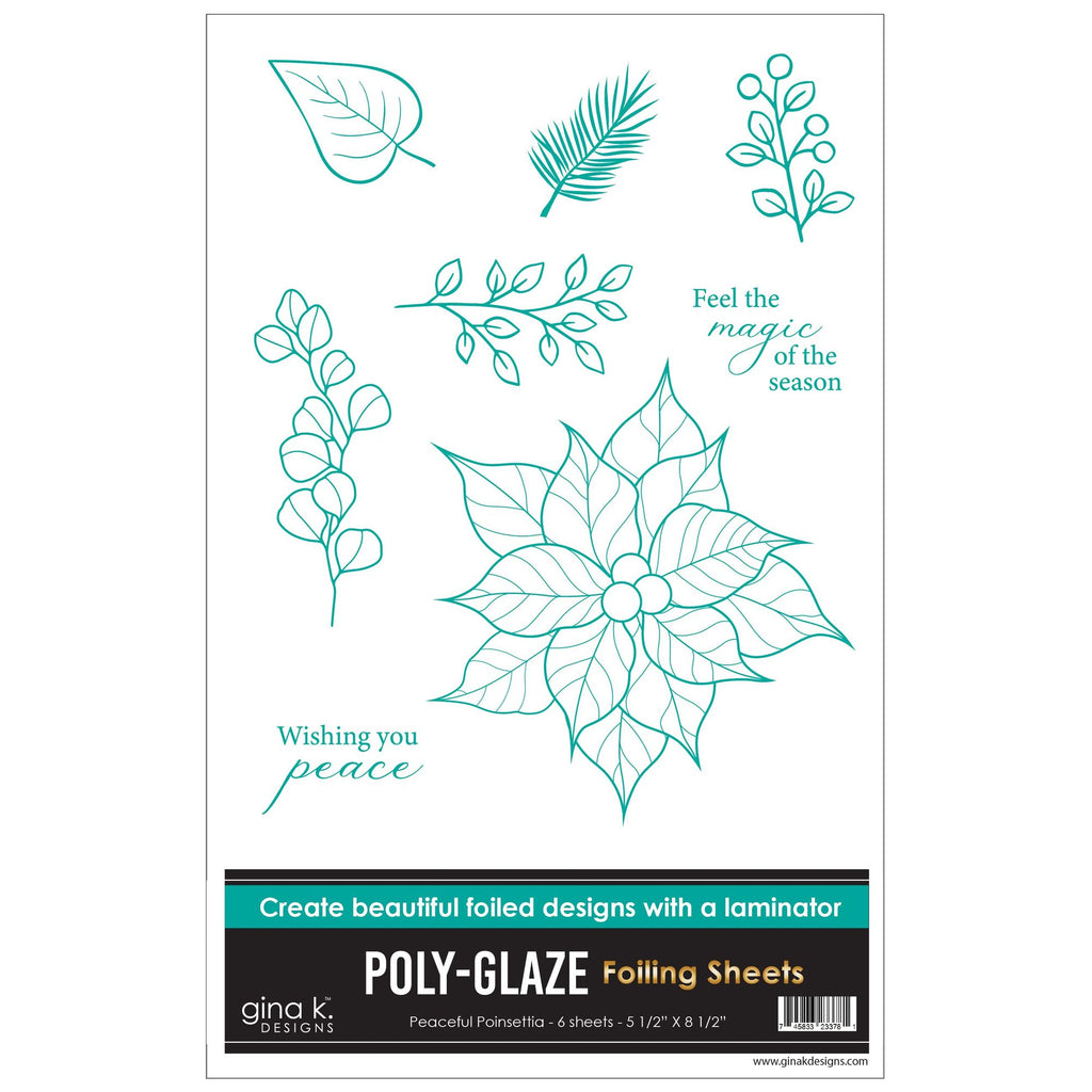 Gina K Designs Peaceful Poinsettia Poly-Glaze Foiling Sheets pgf51