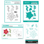 Gina K Designs Peaceful Poinsettia Stamps Dies Stencils and Poly-Glaze