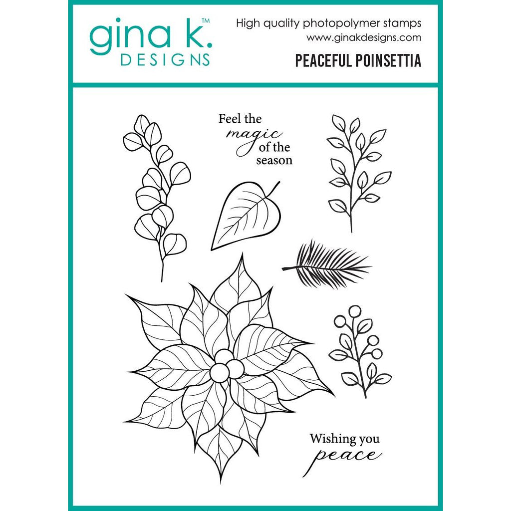 Gina K Designs Peaceful Poinsettia Stamps gkd318