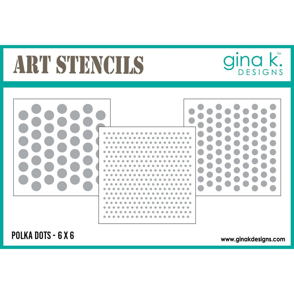Gina K Designs Polka Dots Art Stencils dwgkdst130