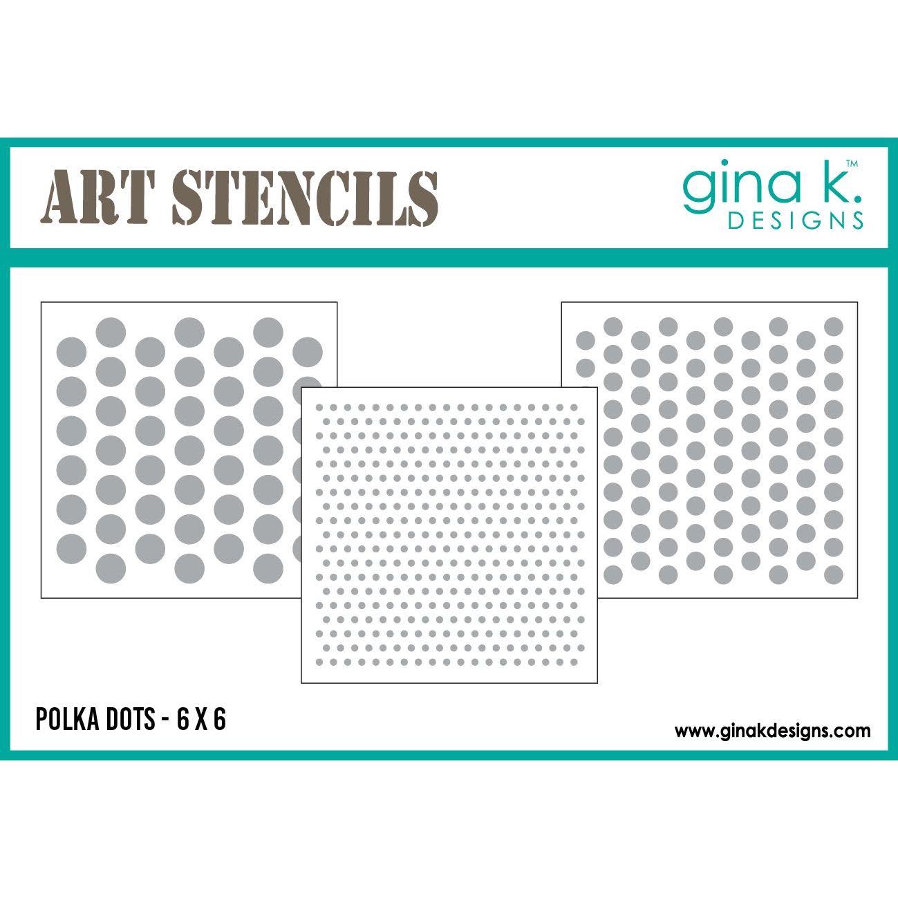 Gina K Designs Polka Dots Art Stencils dwgkdst130