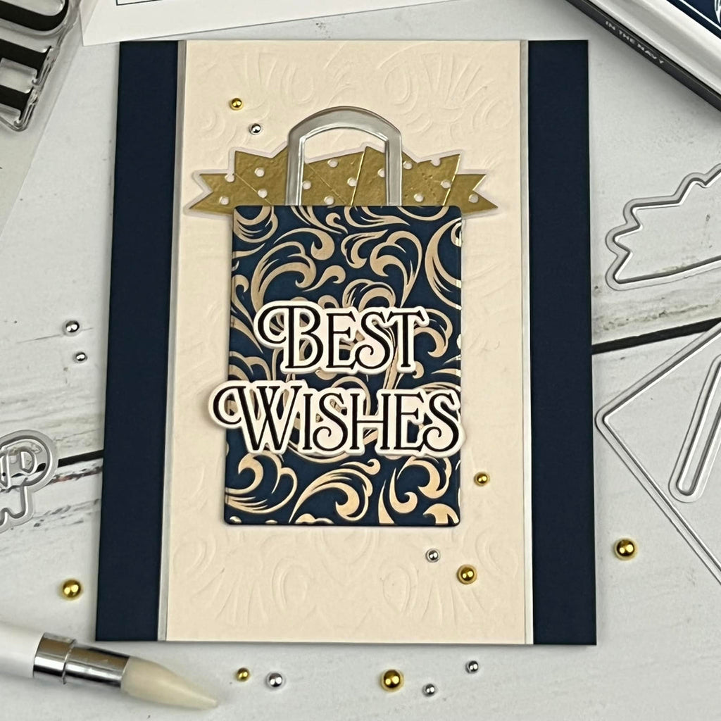 Gina K Designs Pretty Packages 2 Stamps and Dies Bundle mmdie0480 best wishes