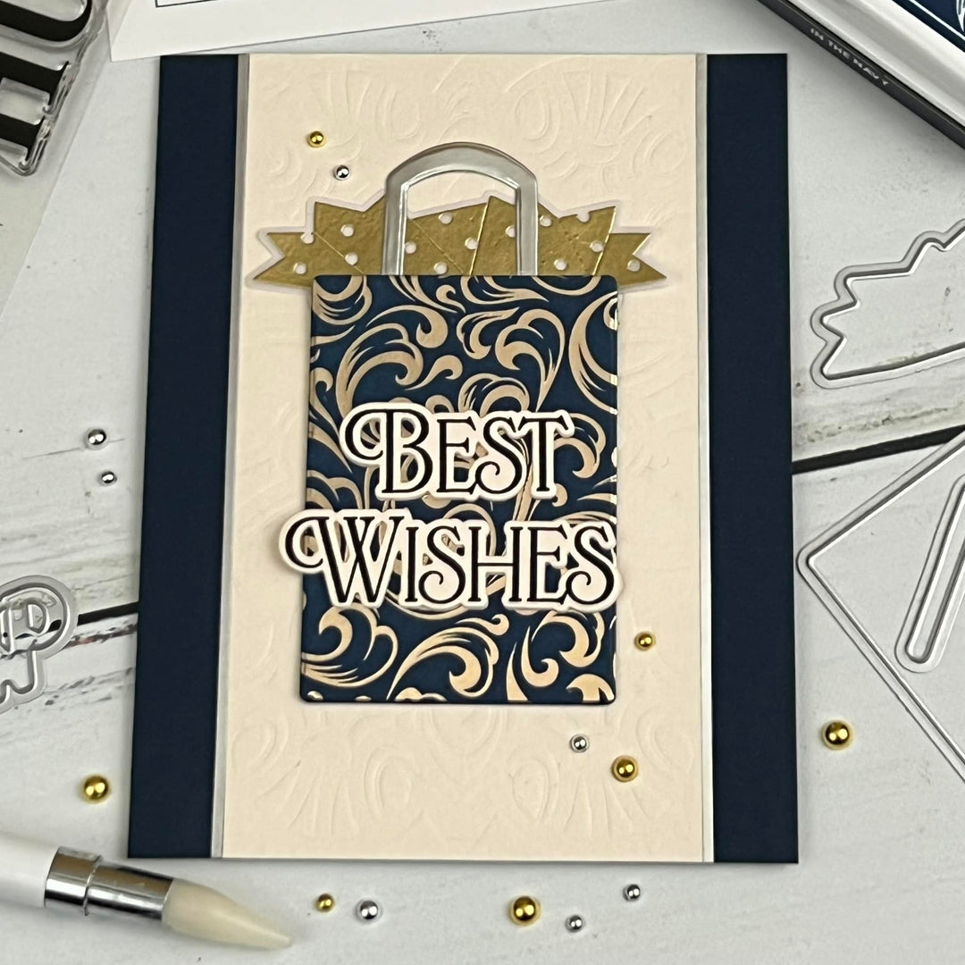 Gina K Designs Pretty Packages 2 Stamps and Dies Bundle mmdie0480 best wishes